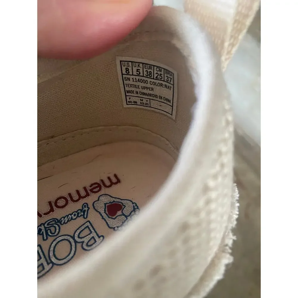 Bob’s by Skechers “Sesame Cute Height” natural platform lace up fashion sneaker